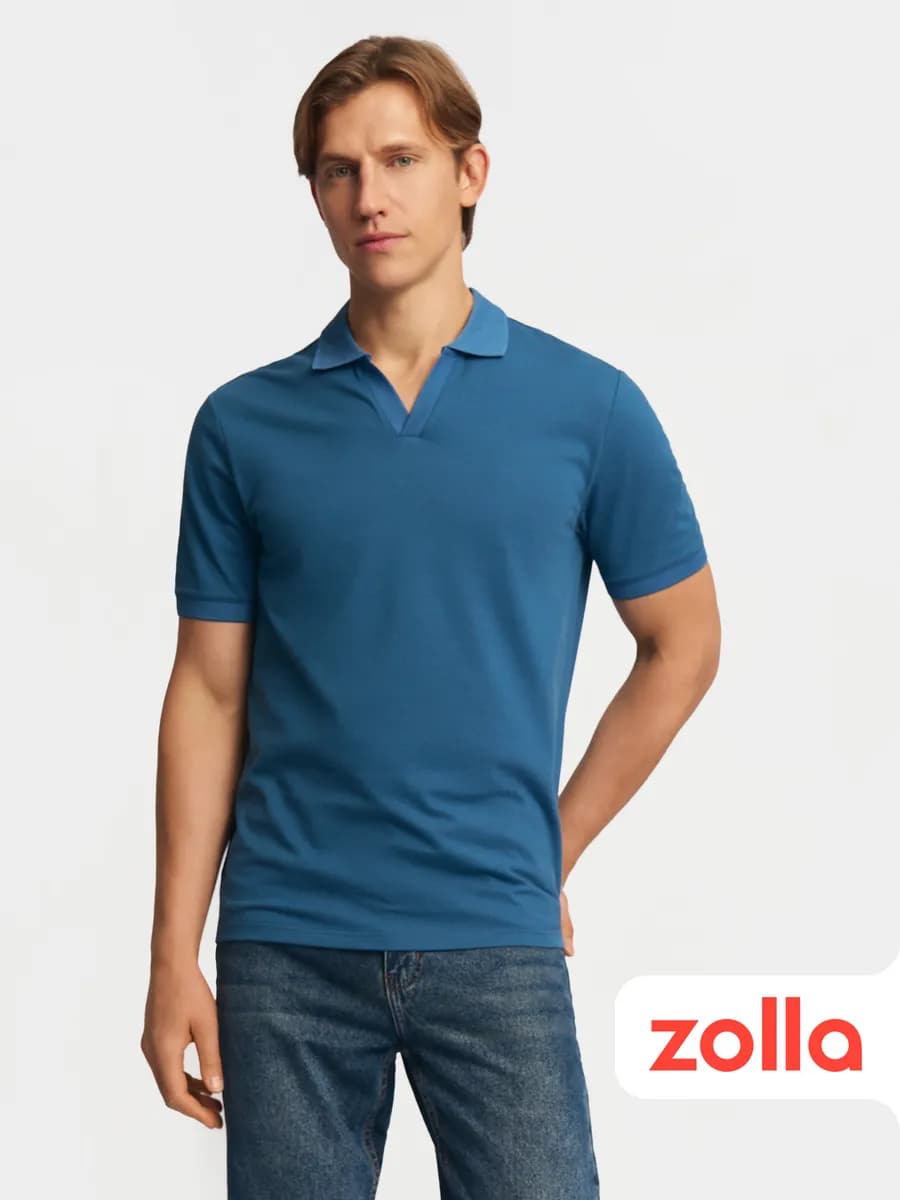 Мужская футболка поло с вырезом