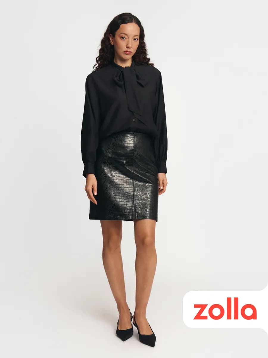 Женская юбка мини из экокожи
