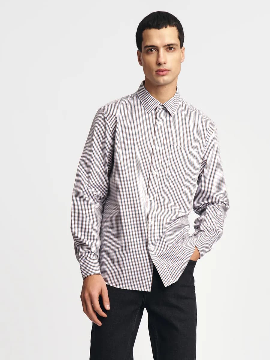 Мужская рубашка прямого силуэта в клетку