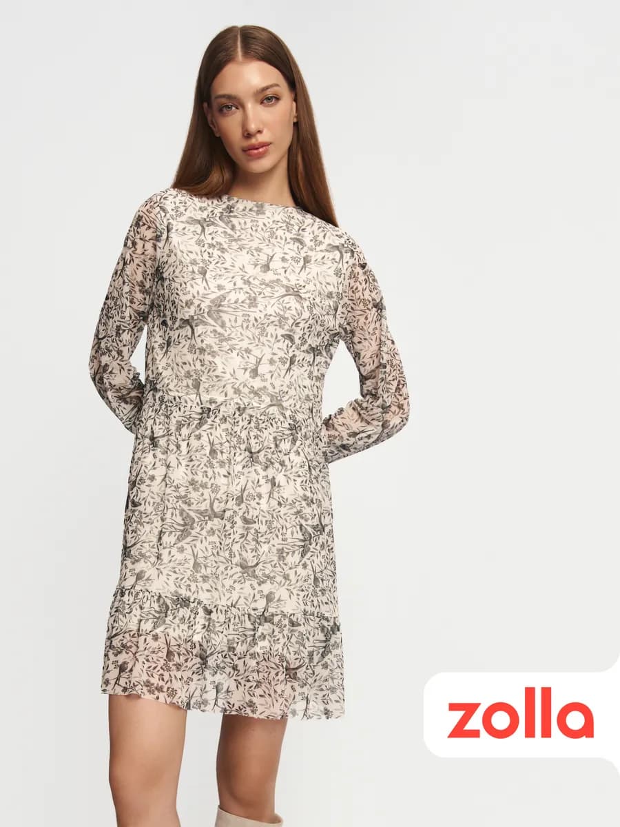 Женское ярусное платье мини на кулиске