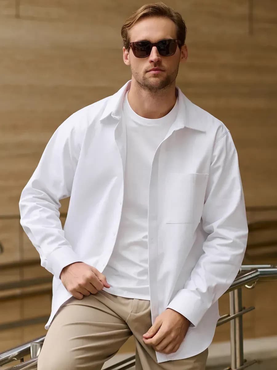 Рубашка оверсайз с длинным рукавом