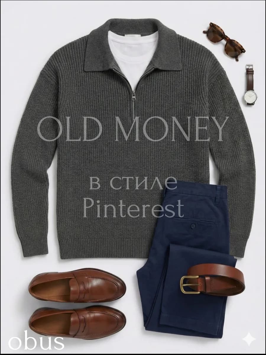 Свитер полузамок оверсайз вязаный теплый с воротником поло