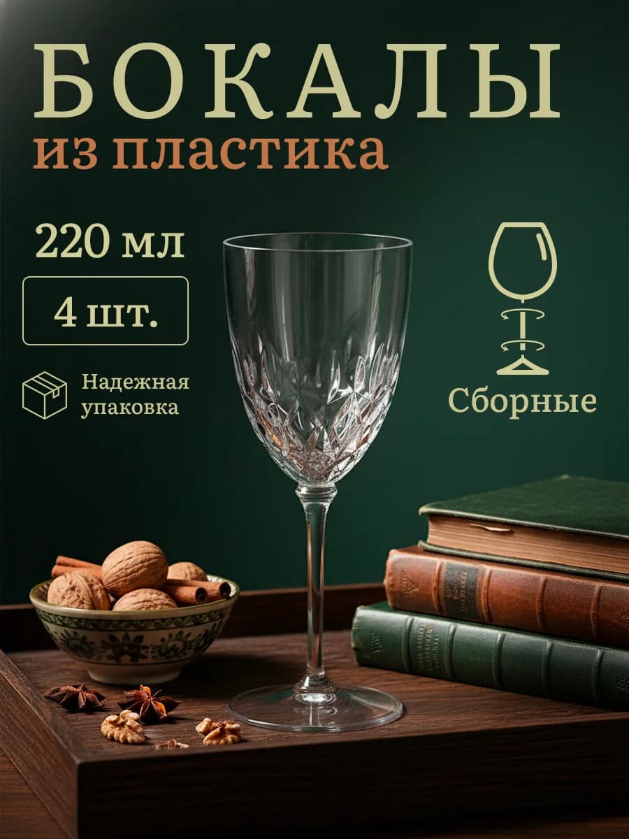 Бокалы для вина и шампанского небьющиеся