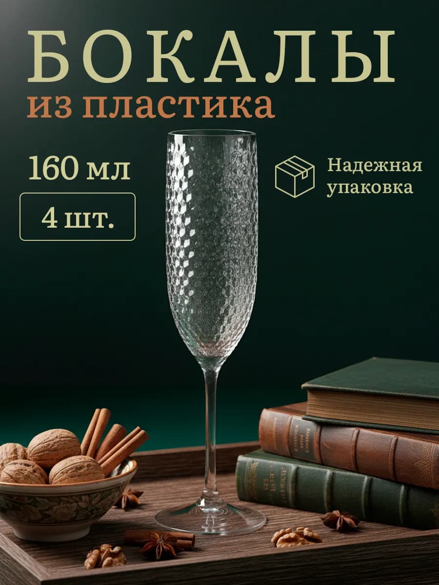 Бокалы для вина и шампанского небьющиеся