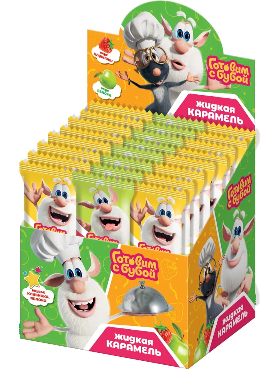 Жидкая карамель в форме шприца Готовим с Бубой, 24 шт