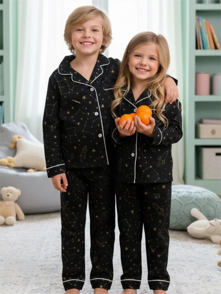 Пижама детская утепленная с легким начесом зимняя