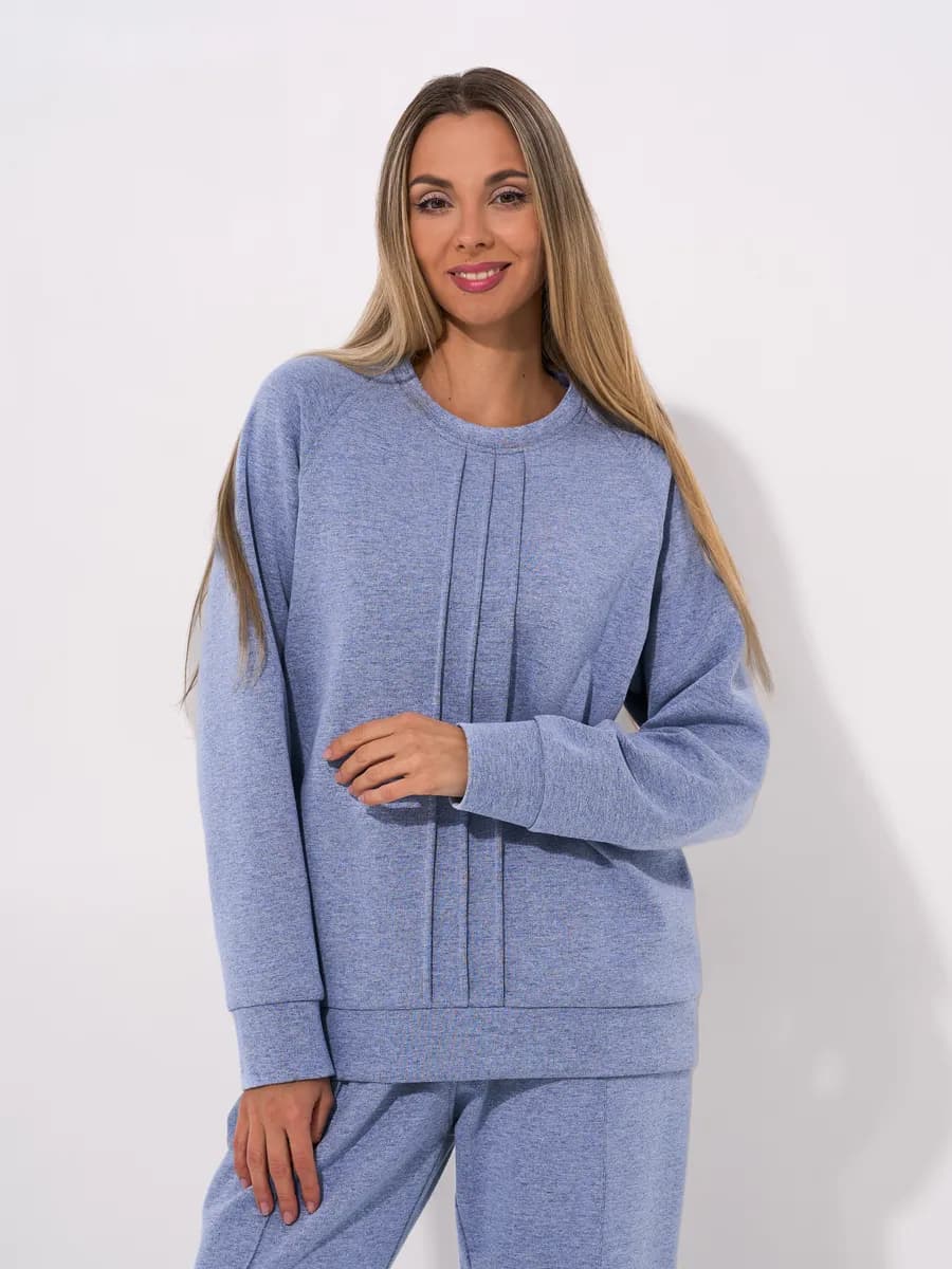 Костюм свитшот с прямыми брюками оверсайз крой