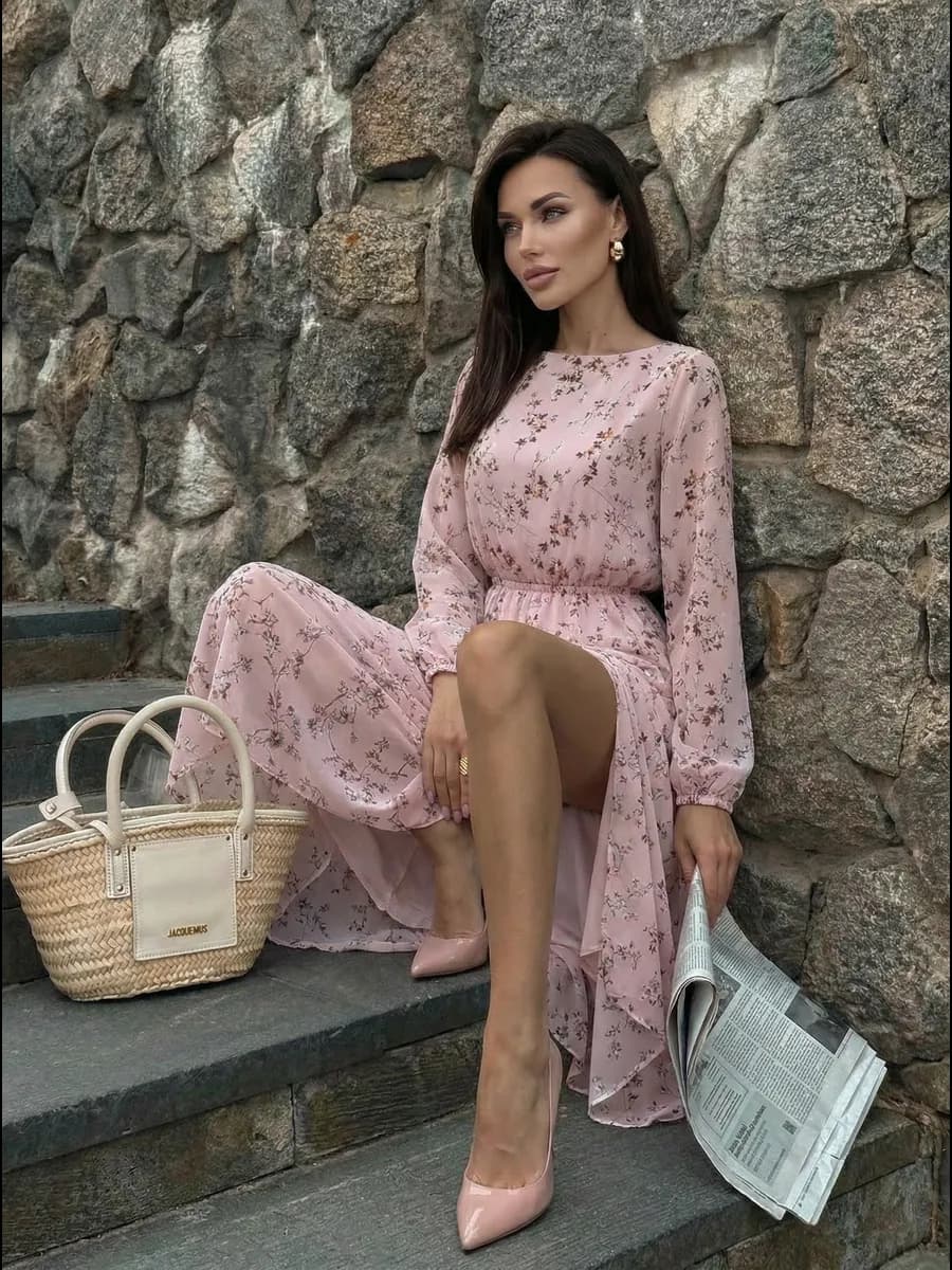 Платье шифоновое праздничное весеннее