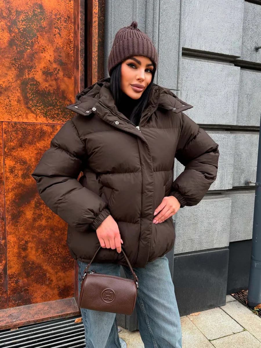 Куртка демисезонная с капюшоном удлиненная