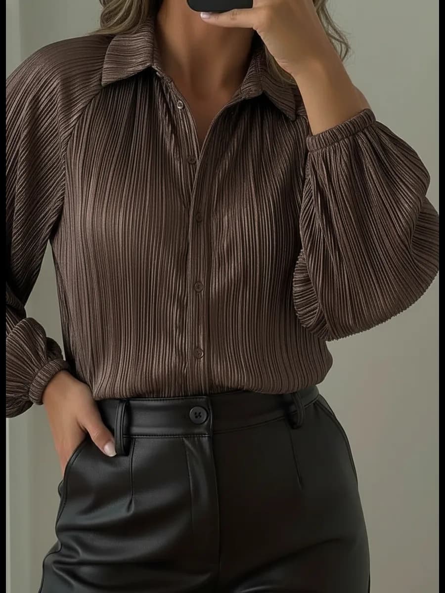 Блузка рубашка нарядная с широкими рукавами фонариками