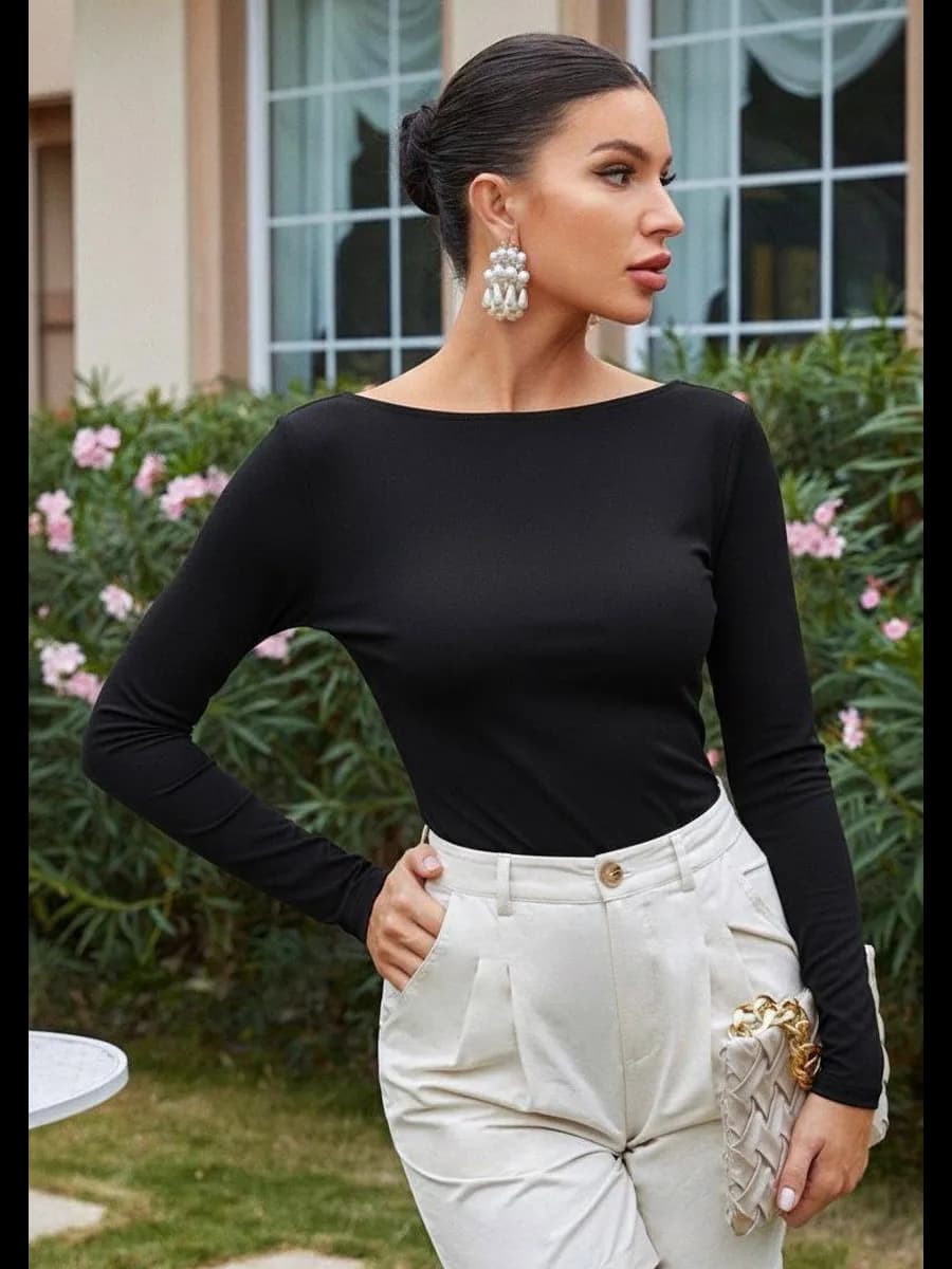 Лонгслив облегающий