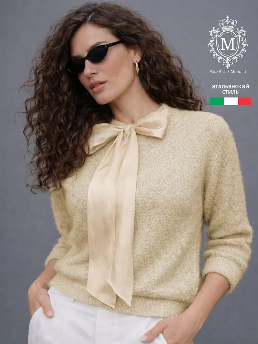 Джемпер вязаный на пуговицах с коротким рукавом