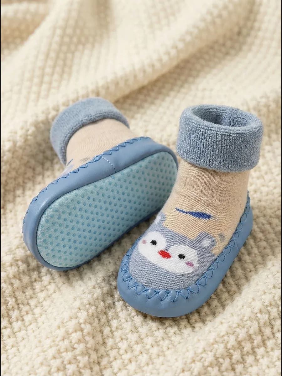 Носки пинетки для новорожденных противоскользящие махровые