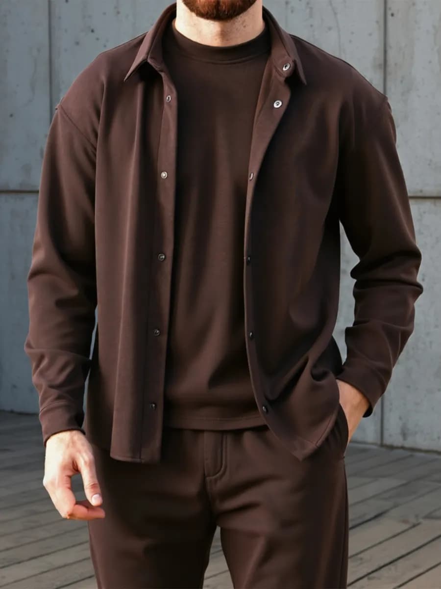 Костюм повседневный Стильный городской комплект Руб+брюки