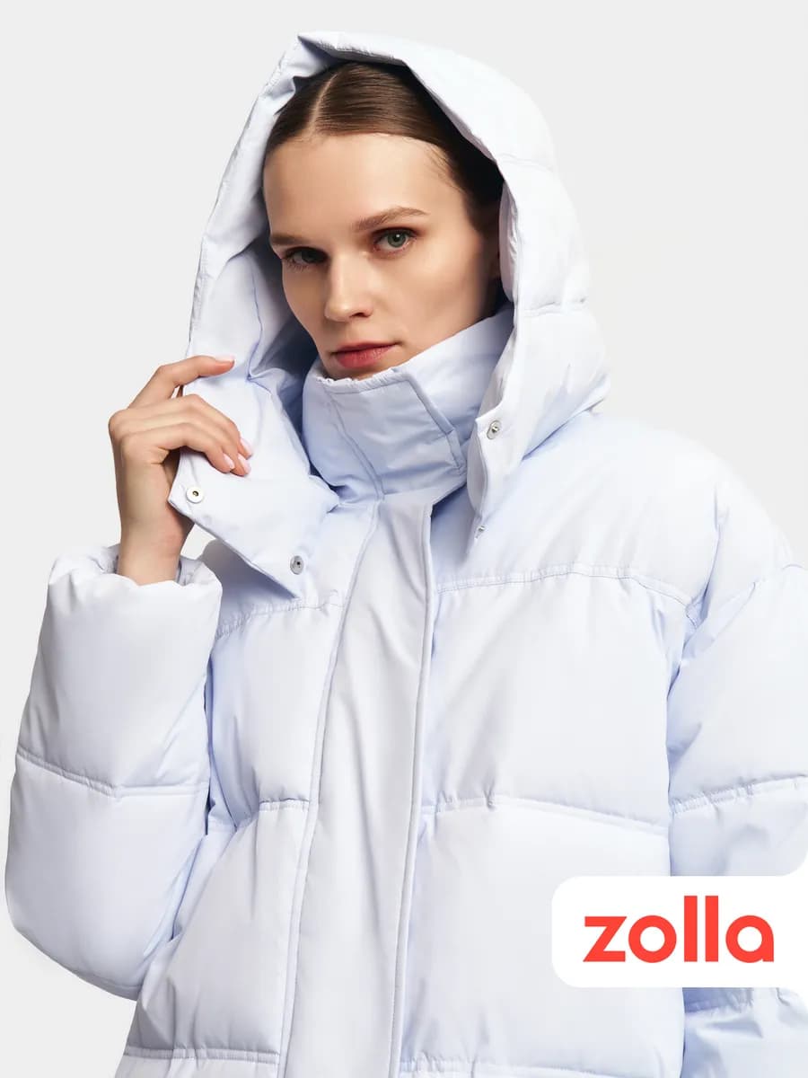 Тёплая женская куртка оверсайз капюшон