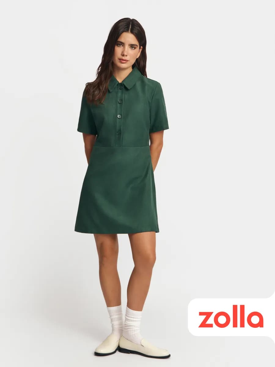 Женское платье поло из экозамши