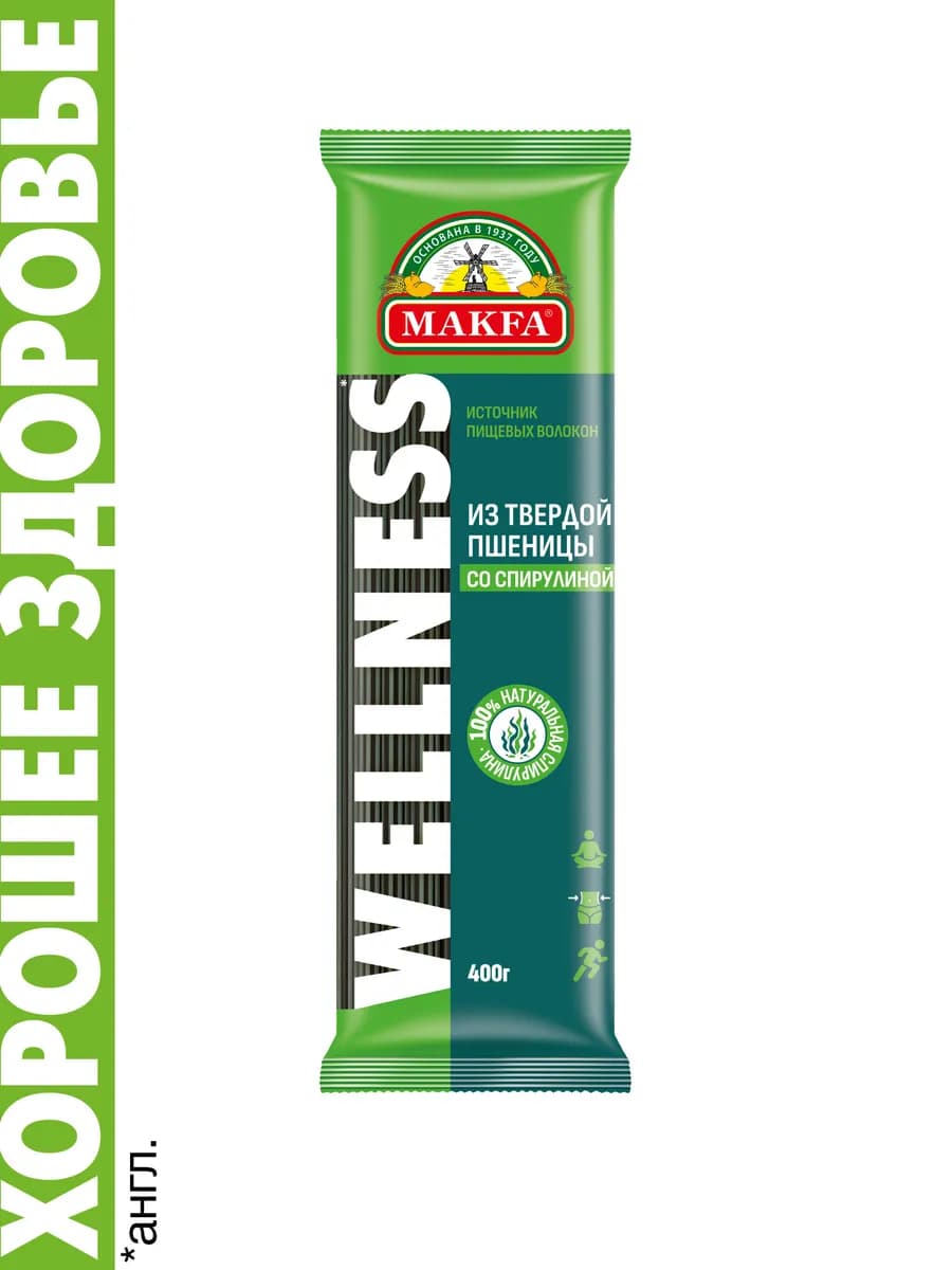 Макароны со спирулиной спагетти 400 г