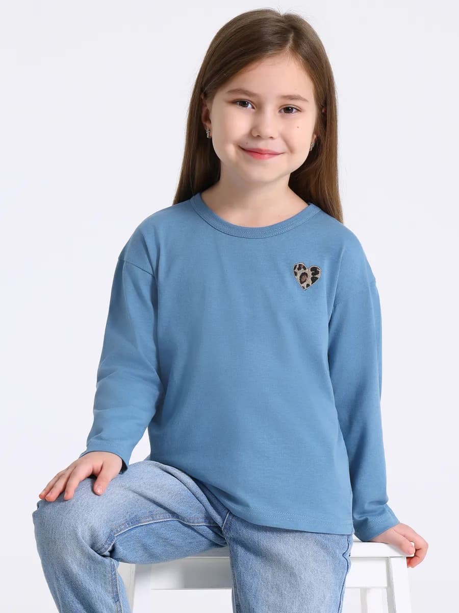 Лонгслив с вышивкой в садик хлопок 100%