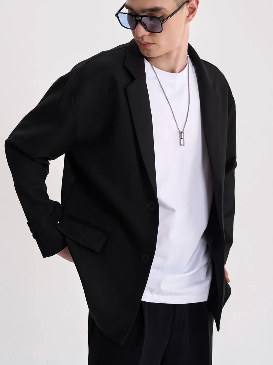 Пиджак оверсайз повседневный под джинсы