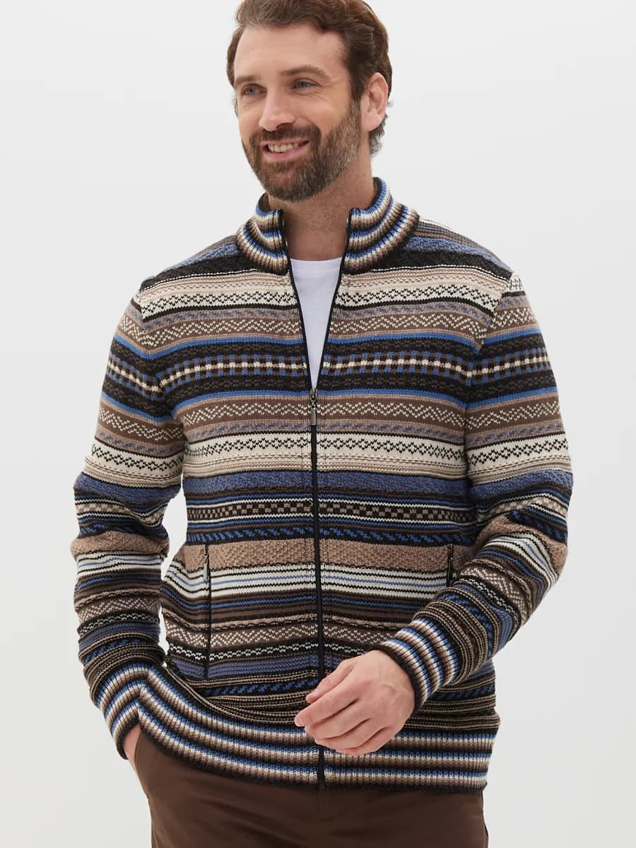 Кардиган на молнии теплый