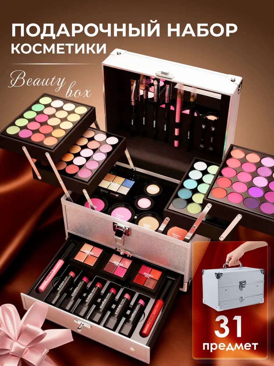 Подарочный набор косметики в чемодане декоративный