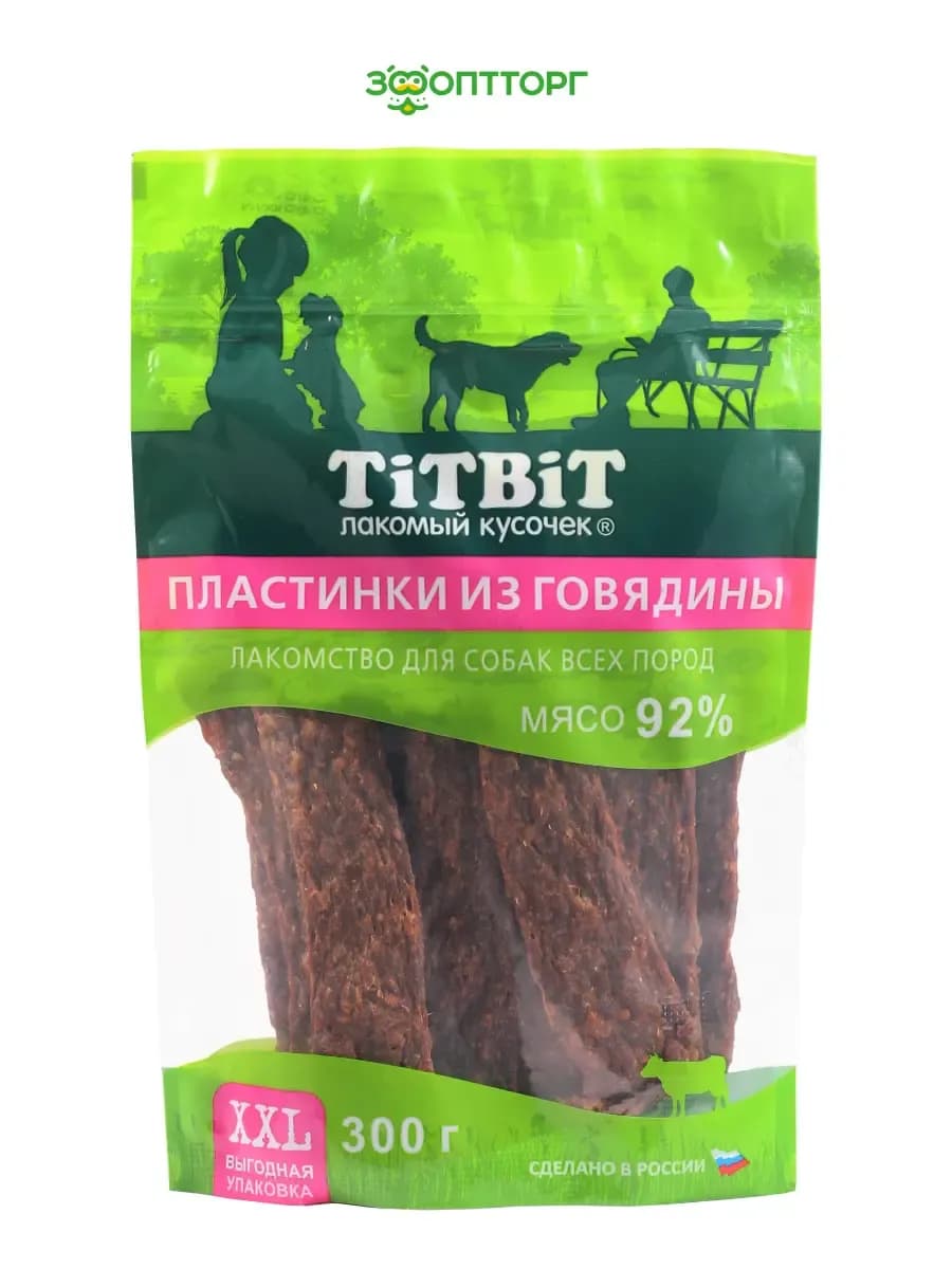 Лакомства пластинки для собак всех пород Говядина, 300 г