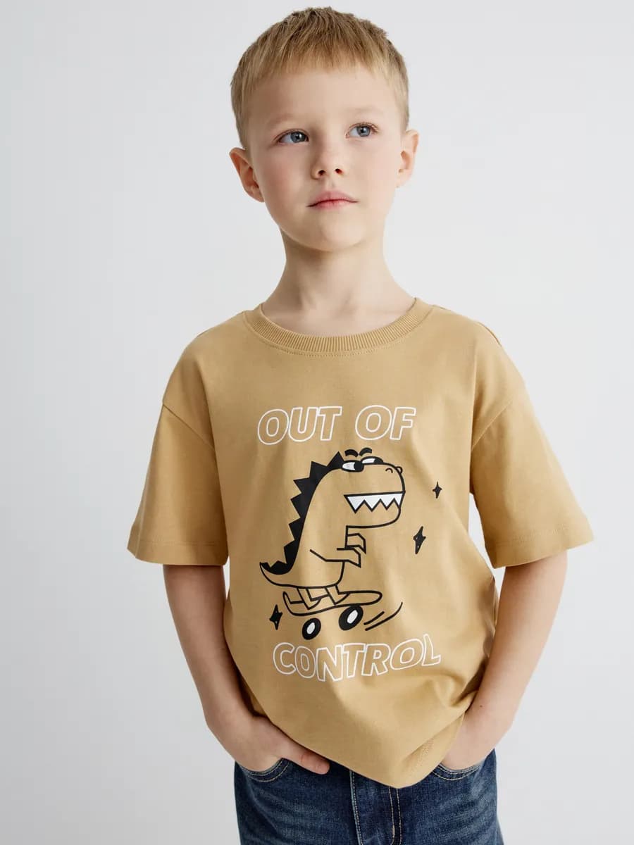 Футболка хлопковая оверсайз с принтом