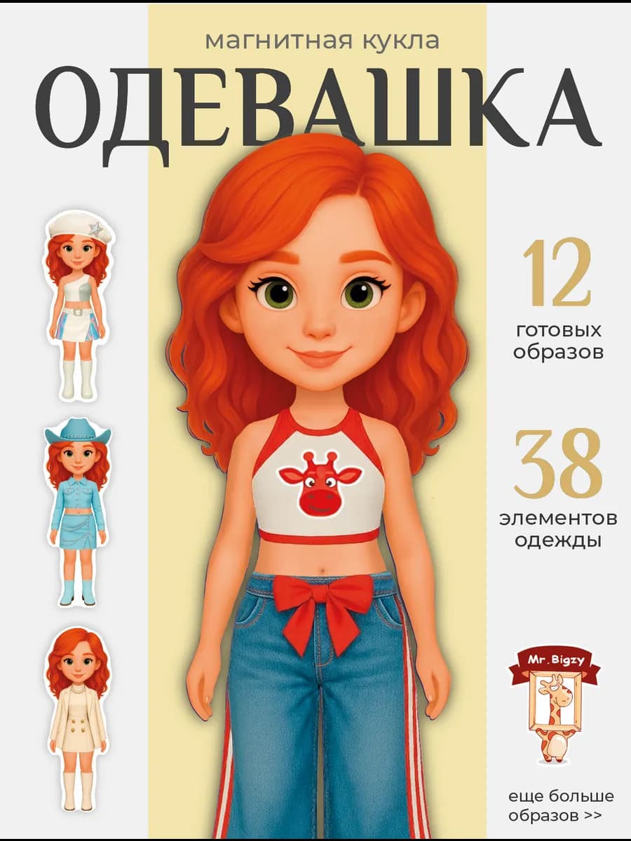 Игра куколка для девочек с набором магнитной одежды