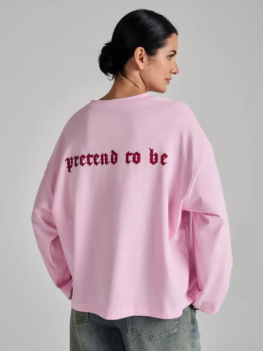 Лонгслив оверсайз с надписью