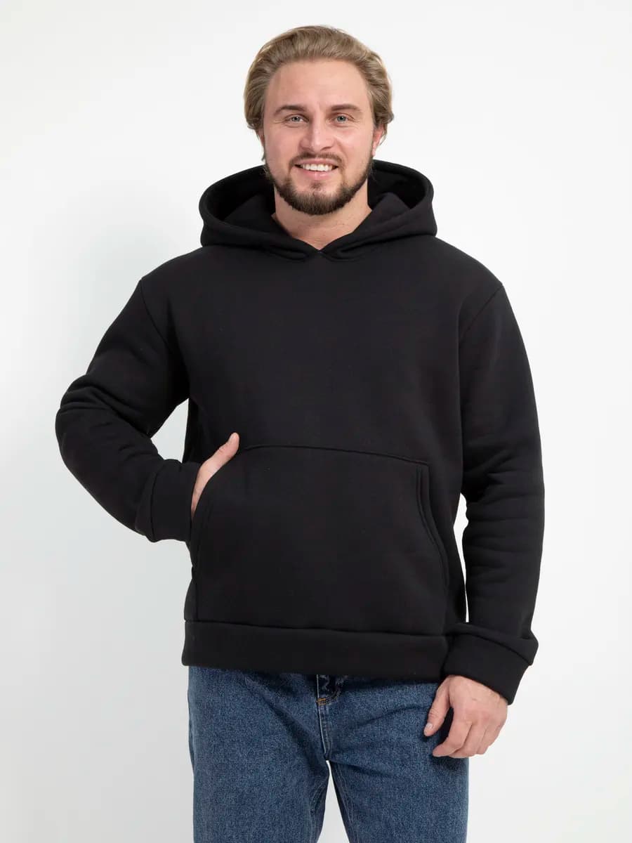 Худи оверсайз теплое с капюшоном и начесом