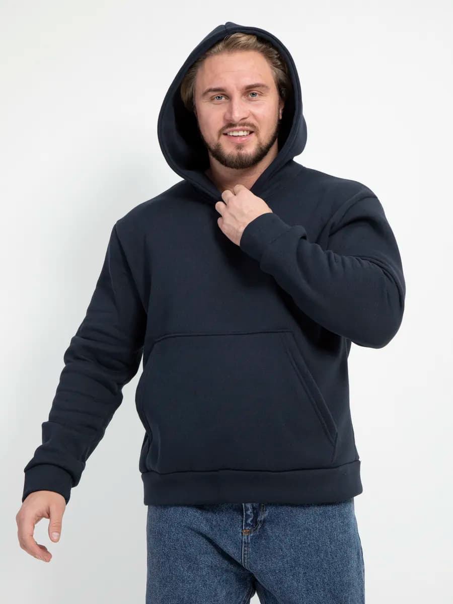 Худи оверсайз теплое с капюшоном и начесом