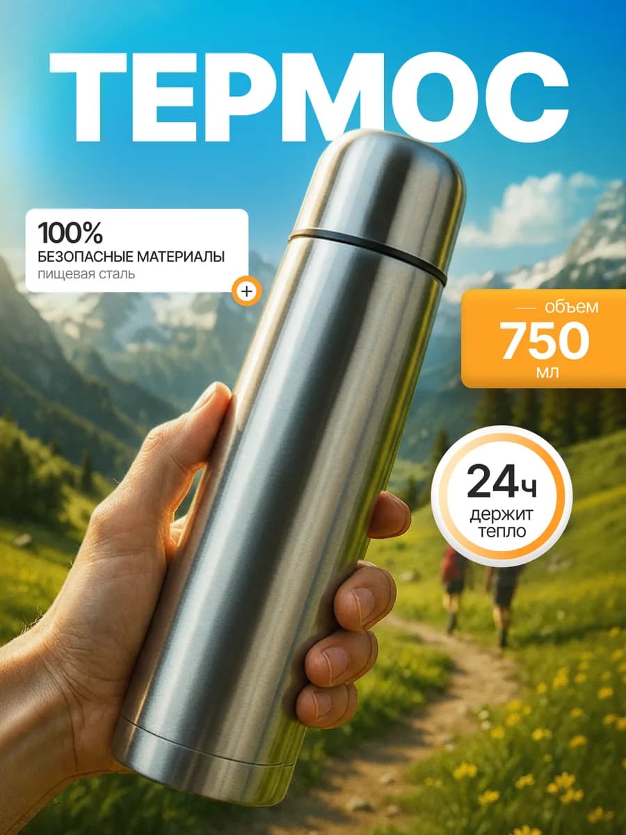 Термос походный металлический