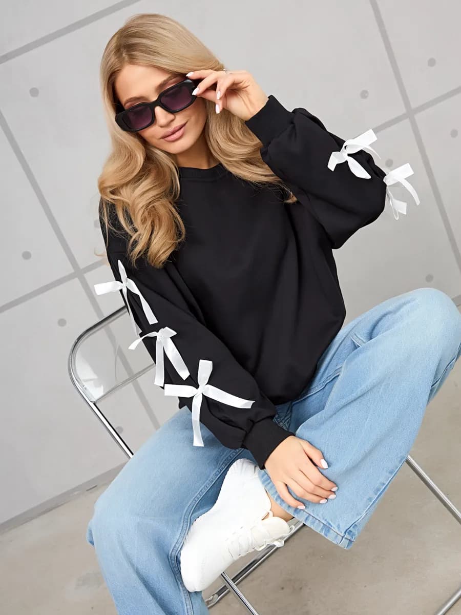 Свитшот оверсайз с бантиками