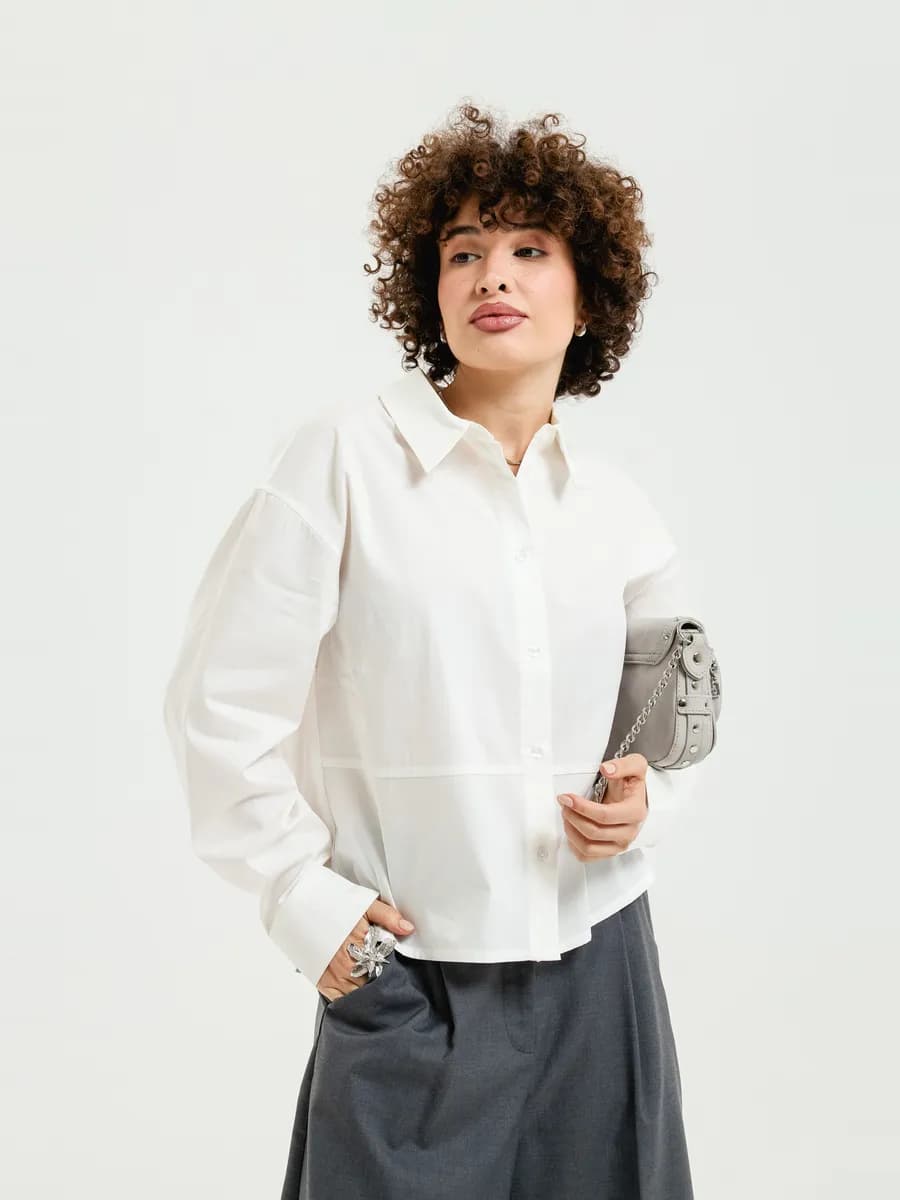 Свободная женская рубашка из хлопка