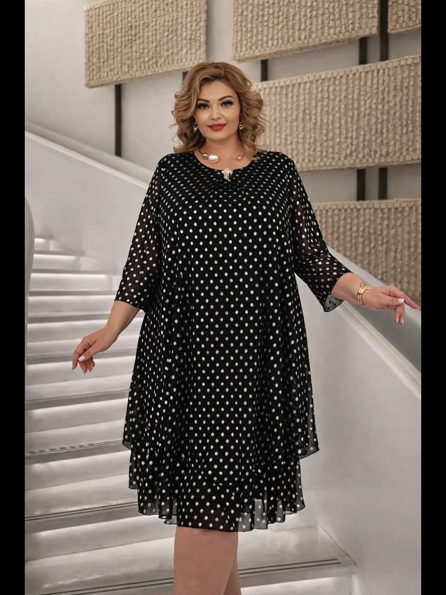 Платье вечернее горох больших размеров