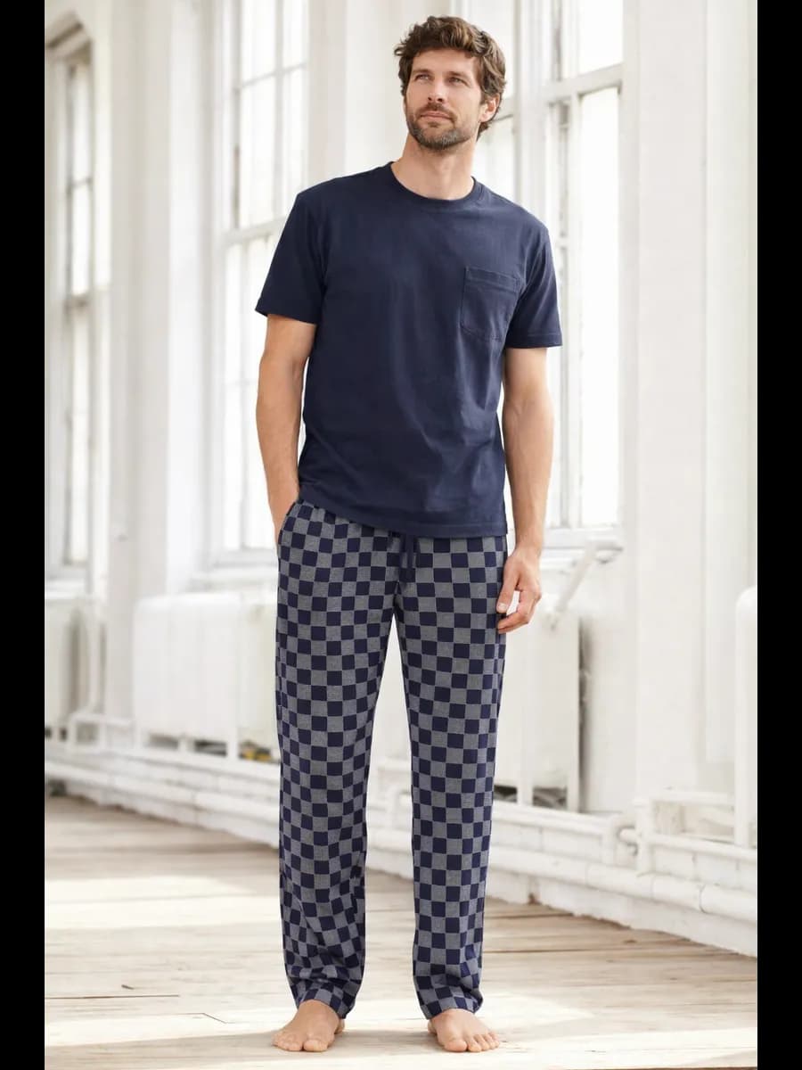 Брюки домашние в клетку больших размеров