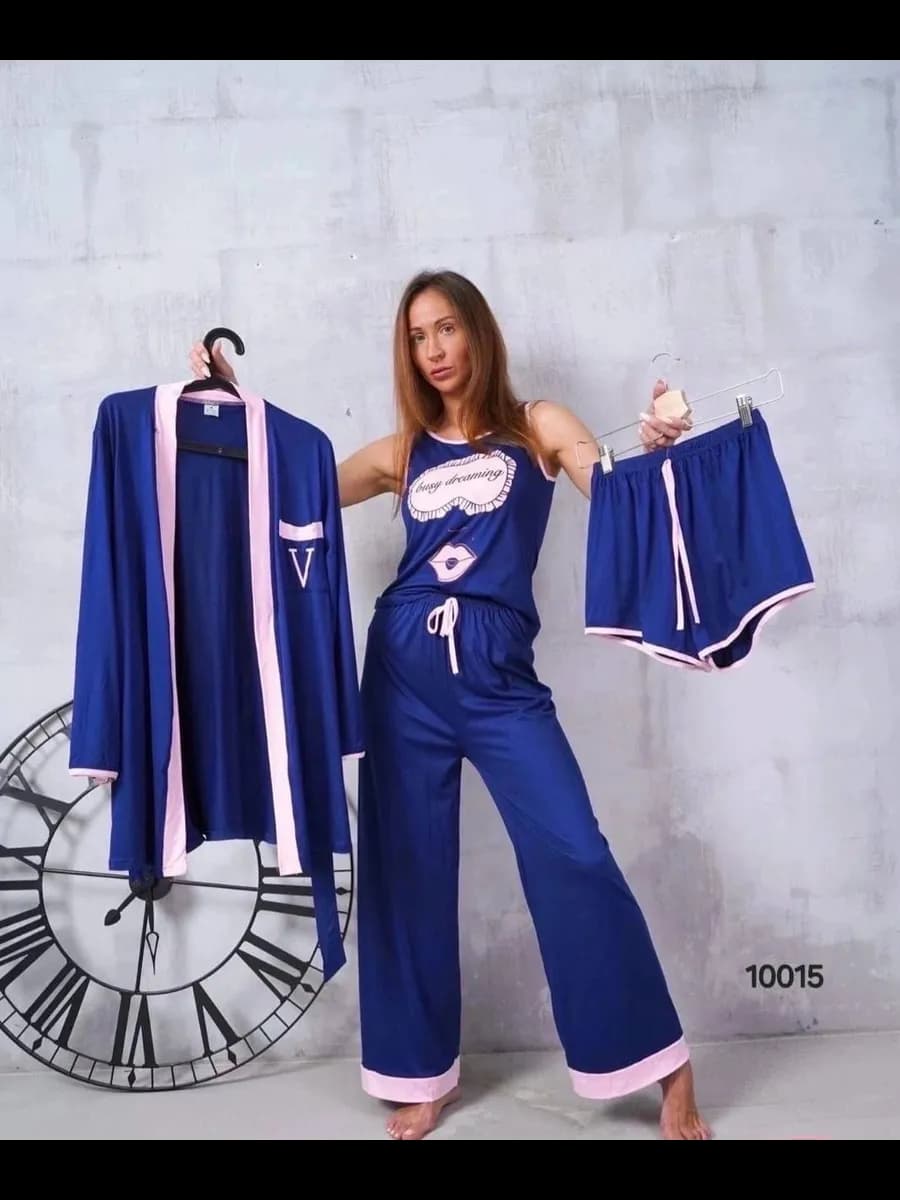 Пижама со штанами и шортами 4 в 1