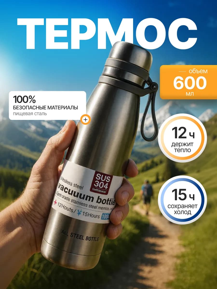 Термос походный металлический