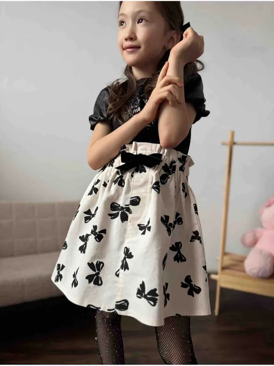 Юбка для девочки с бантиком