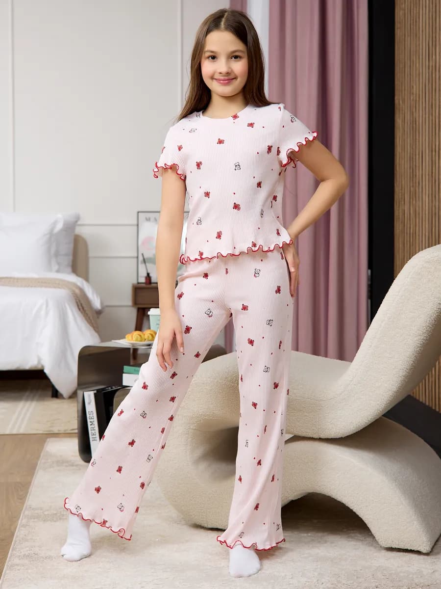 Пижама лапша со штанами и футболкой для подростка