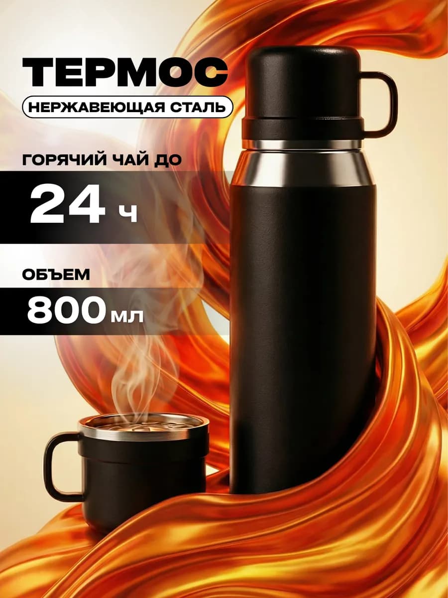 Термос для чая 0,8 литр металлический