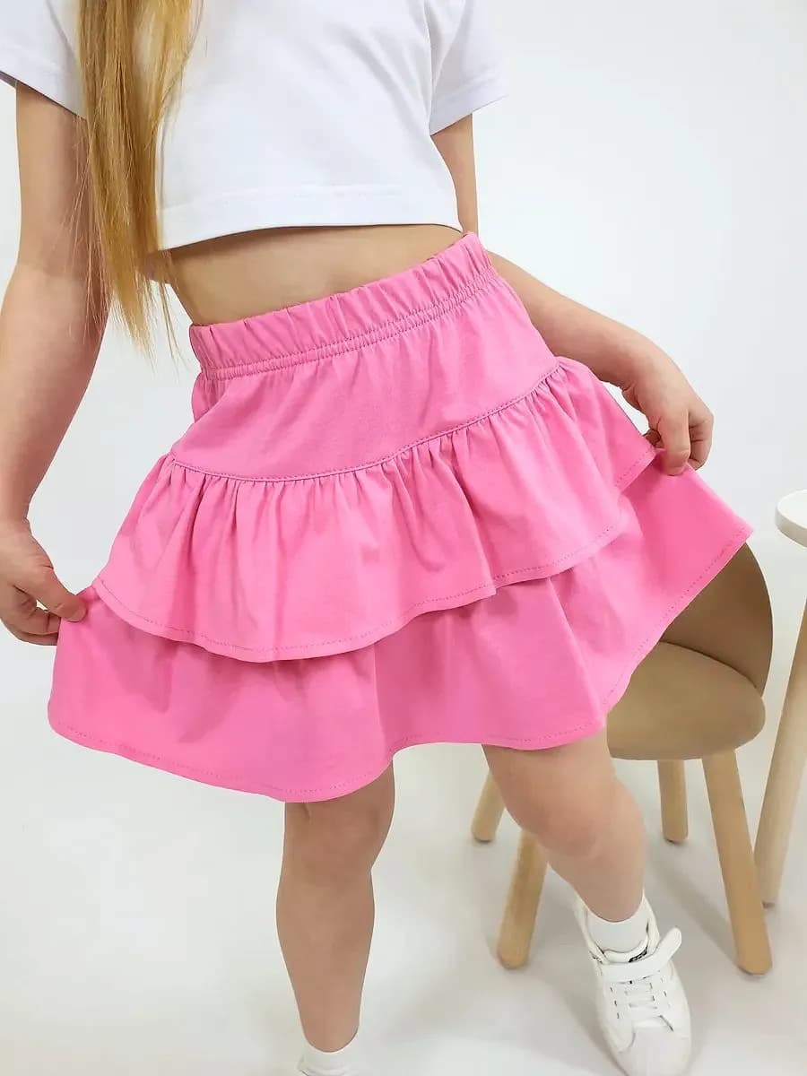 Юбка трикотажная ярусная в садик для детей