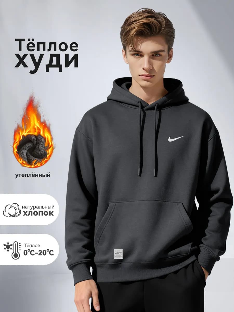 Толстовка с капюшоном спортивного стиля с принтом брендоваЯ