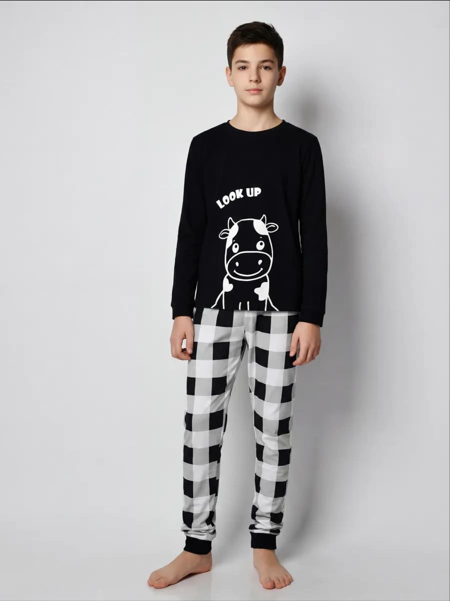 Пижама с брюками и лонгсливом