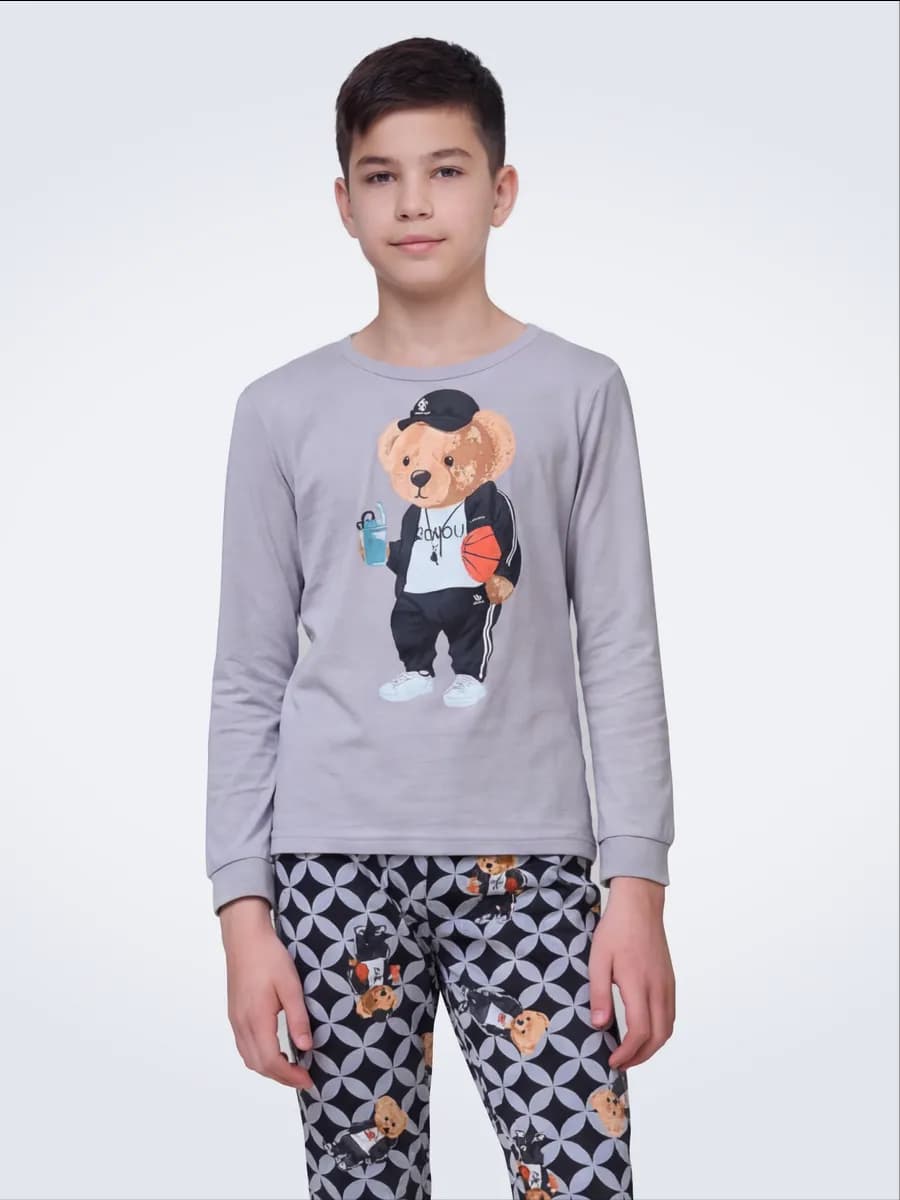 Пижама с брюками и лонгсливом