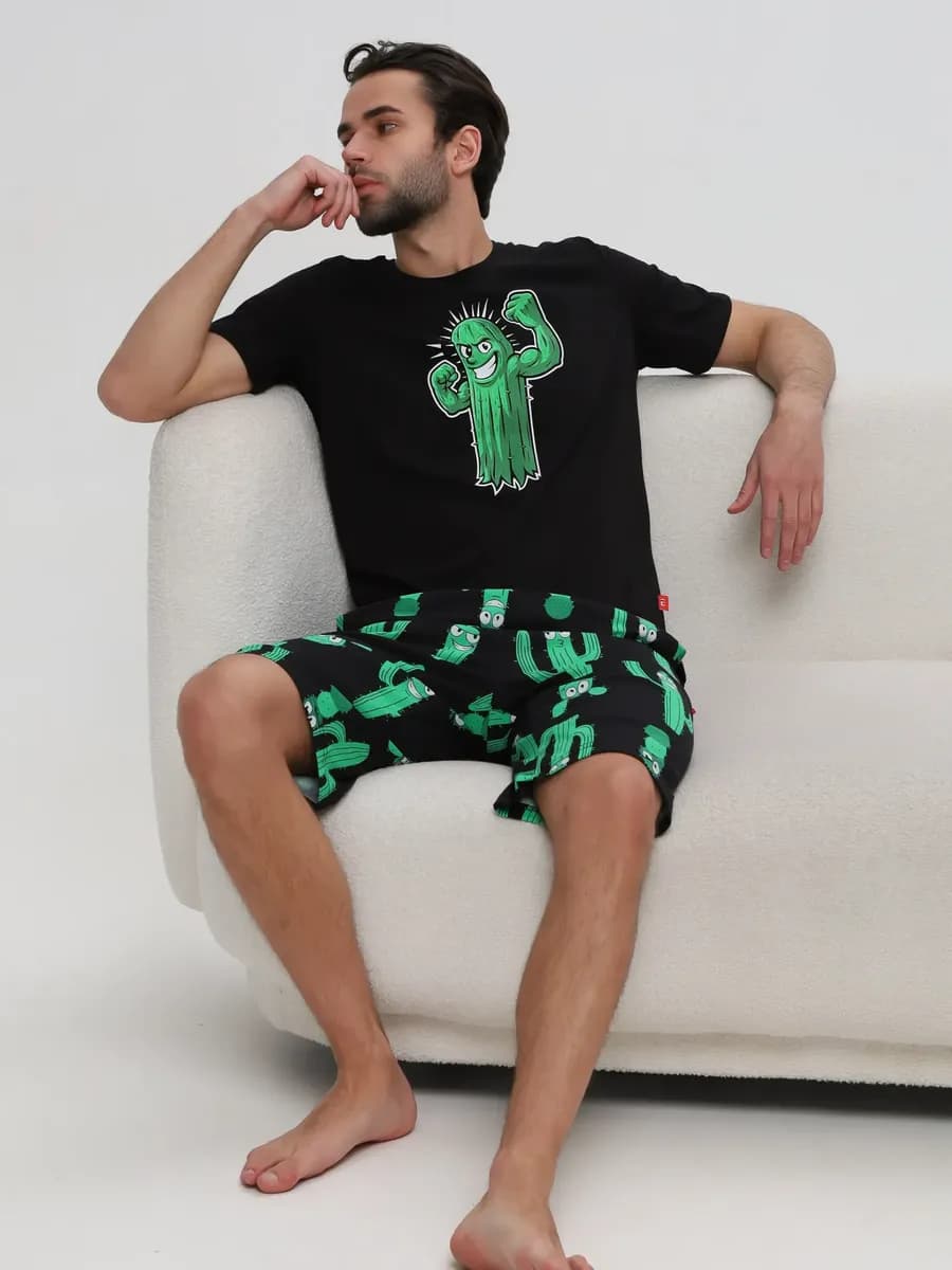 Домашний костюм пижама с шортами