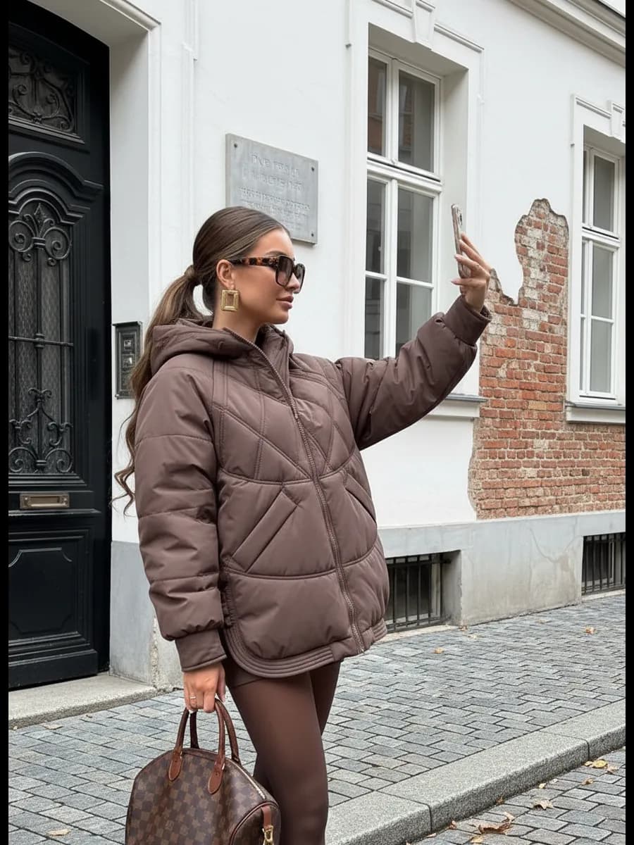 Куртка демисезонная с капюшоном стеганная