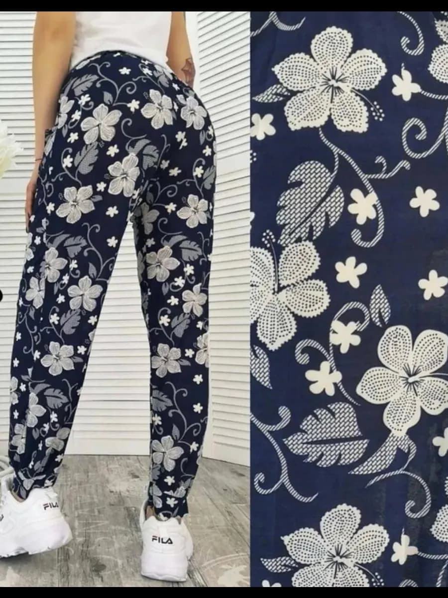 Брюки летние тонкие больших размеров домашние на резинке