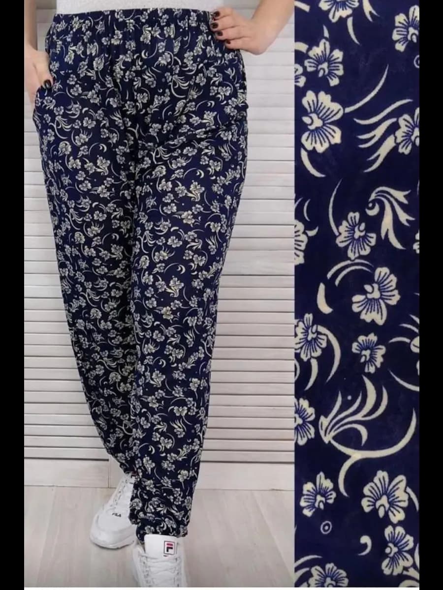 Брюки летние тонкие больших размеров домашние на резинке