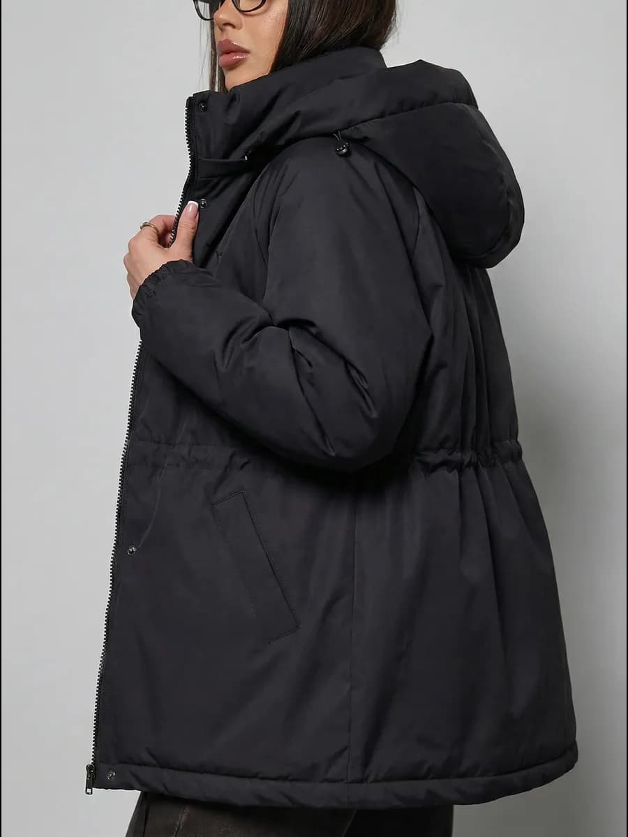 Куртка демисезонная удлиненная с капюшоном весна